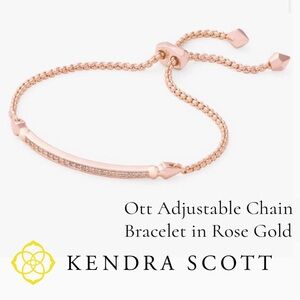 🧡 Kendra Scott Ott Adjustable Chain Bracelet in Rose Gold NWT